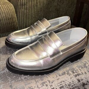Mens sz 11 silver loafers / worn once